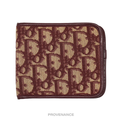 🔴 Dior Oblique Trotter Bifold Wallet - Red Jacquard