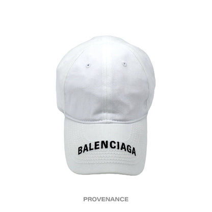 🔴 Balenciaga Embroidered Logo Cap Hat - White