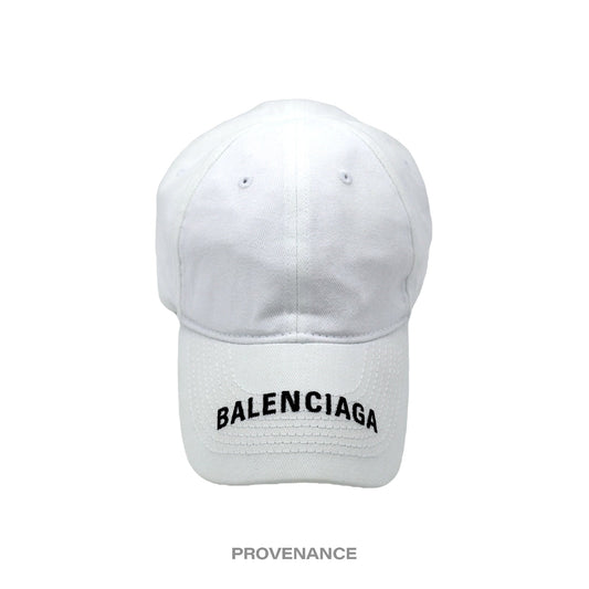 🔴 Balenciaga Embroidered Logo Cap Hat - White