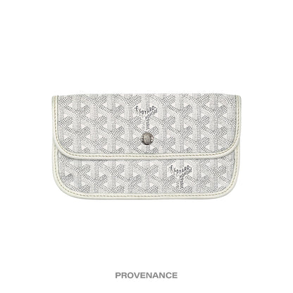 🔴 Goyard St. Louis Pouch Wallet - White Goyardine