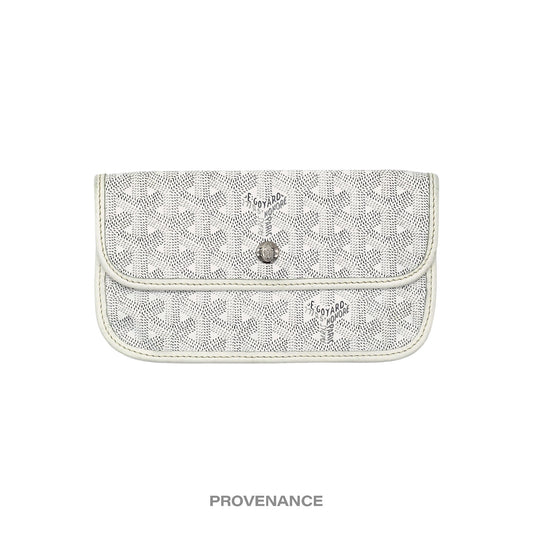 🔴 Goyard St. Louis Pouch Wallet - White Goyardine