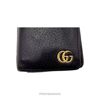 🔴 Gucci GG Marmont Long Wallet - Black Leather
