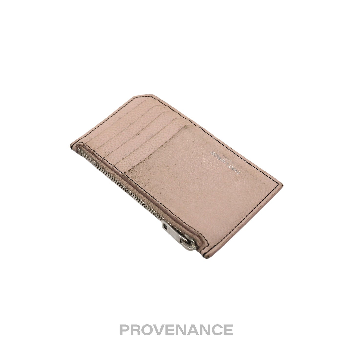 🔴 Saint Laurent Paris SLP Fragment Zip Card Wallet - Powder Pink