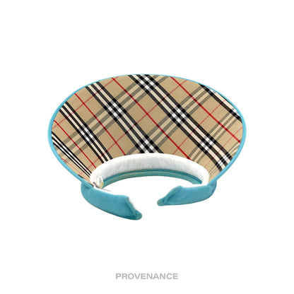 🔴 Burberry Golf Knight Logo Visor - Sky Blue Nova Check