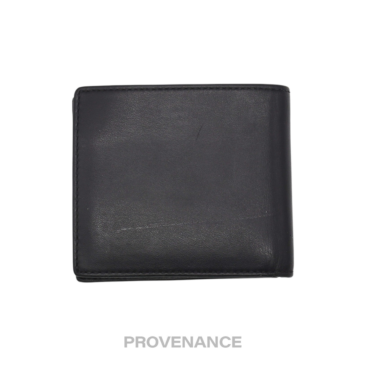 🔴 Burberry Address Logo Bifold Wallet - Black Leather