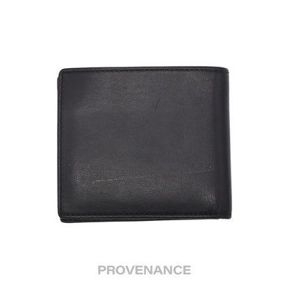 🔴 Burberry Address Logo Bifold Wallet - Black Leather