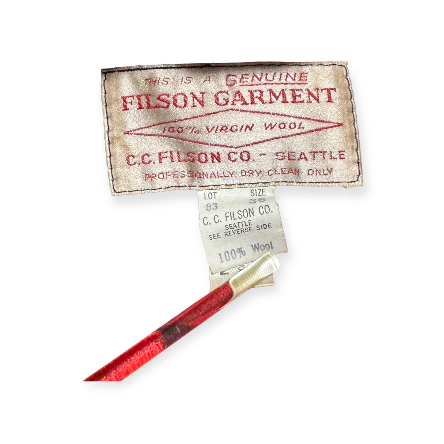 🔴 Filson Double Mackinaw Cruiser - Red/Black Plaid 36 XS
