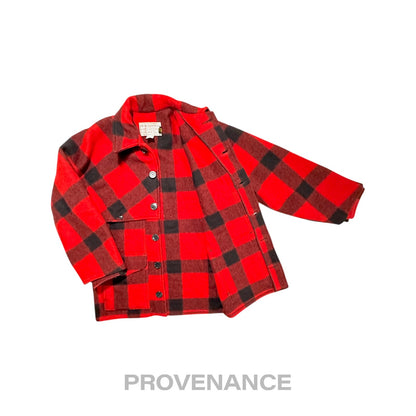 🔴 Filson Double Mackinaw Cruiser USA Wool Red Plaid 38 S