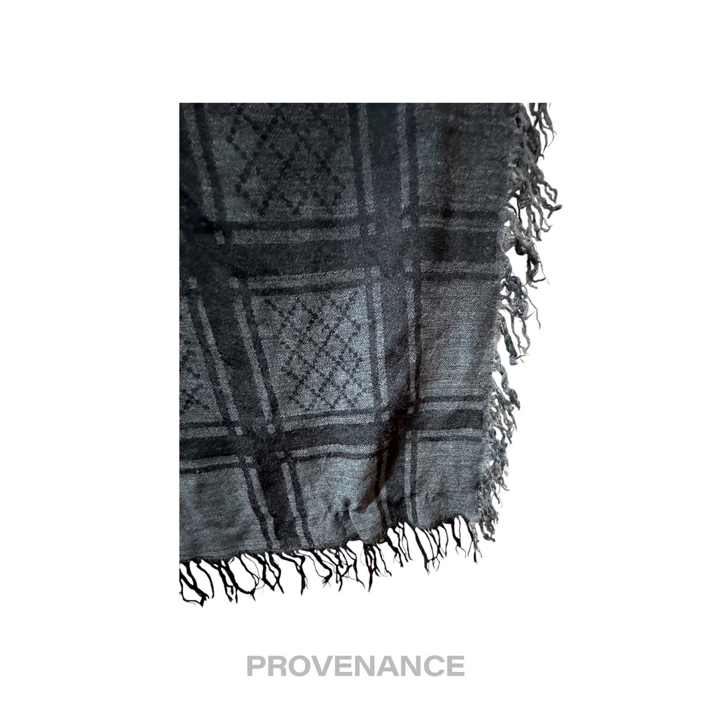 🔴 Gucci Survie Fox Shawl Scarf - GG Black Charcoal