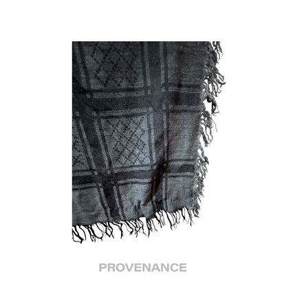 🔴 Gucci Survie Fox Shawl Scarf - GG Black Charcoal