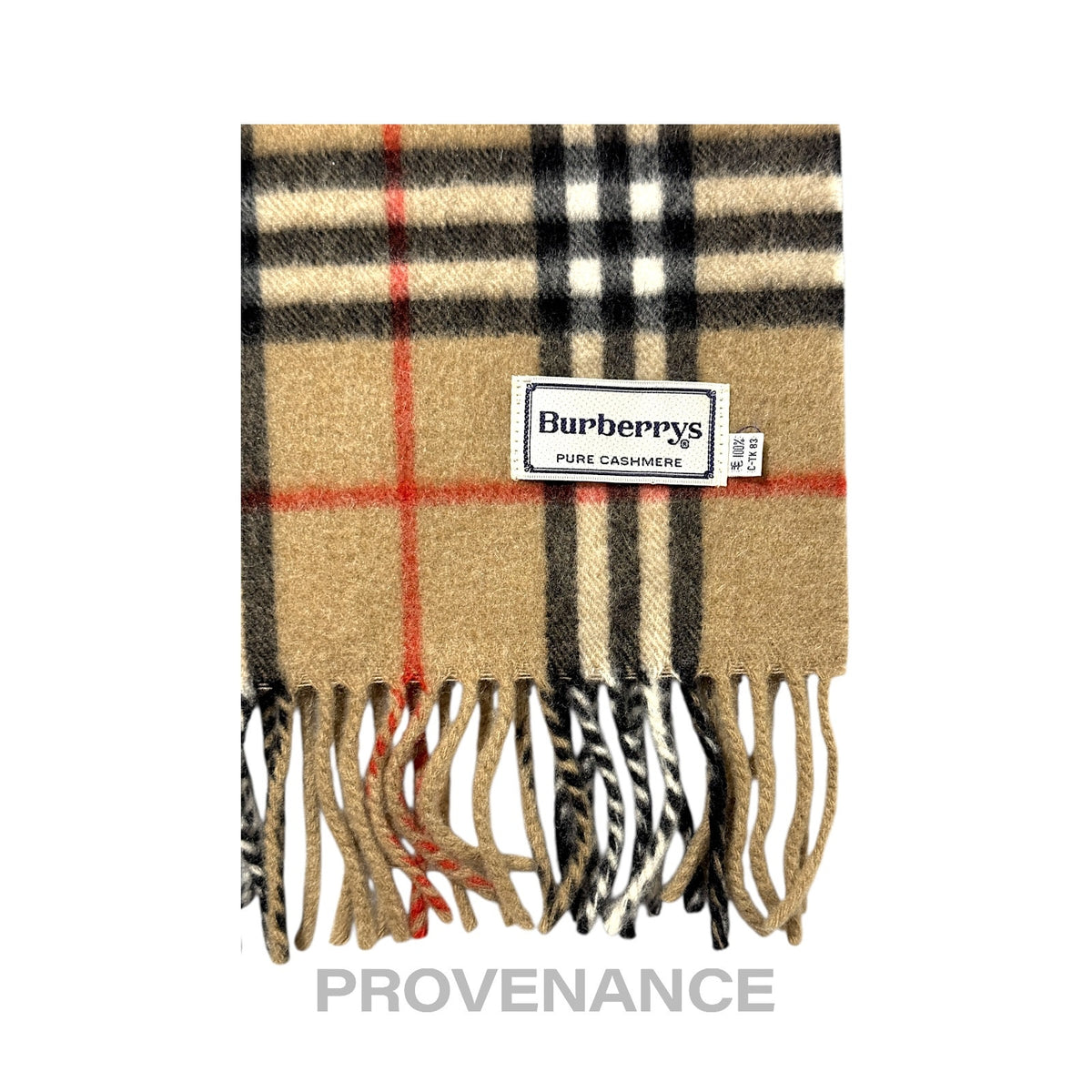 🔴 Vintage Burberrys Scarf Nova Check 100% Cashmere Camel