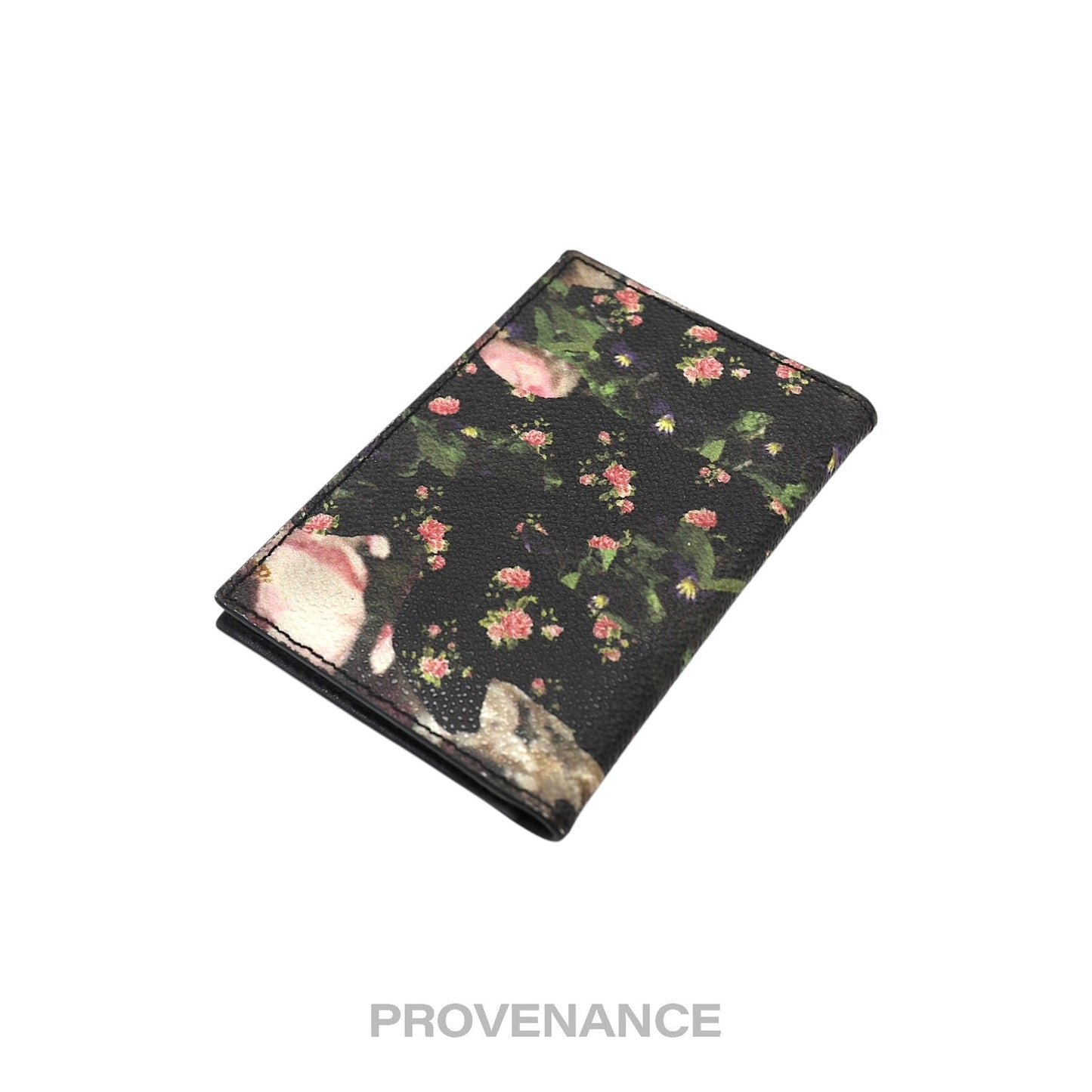 🔴 Givenchy Card Holder Wallet - Floral Black Leather