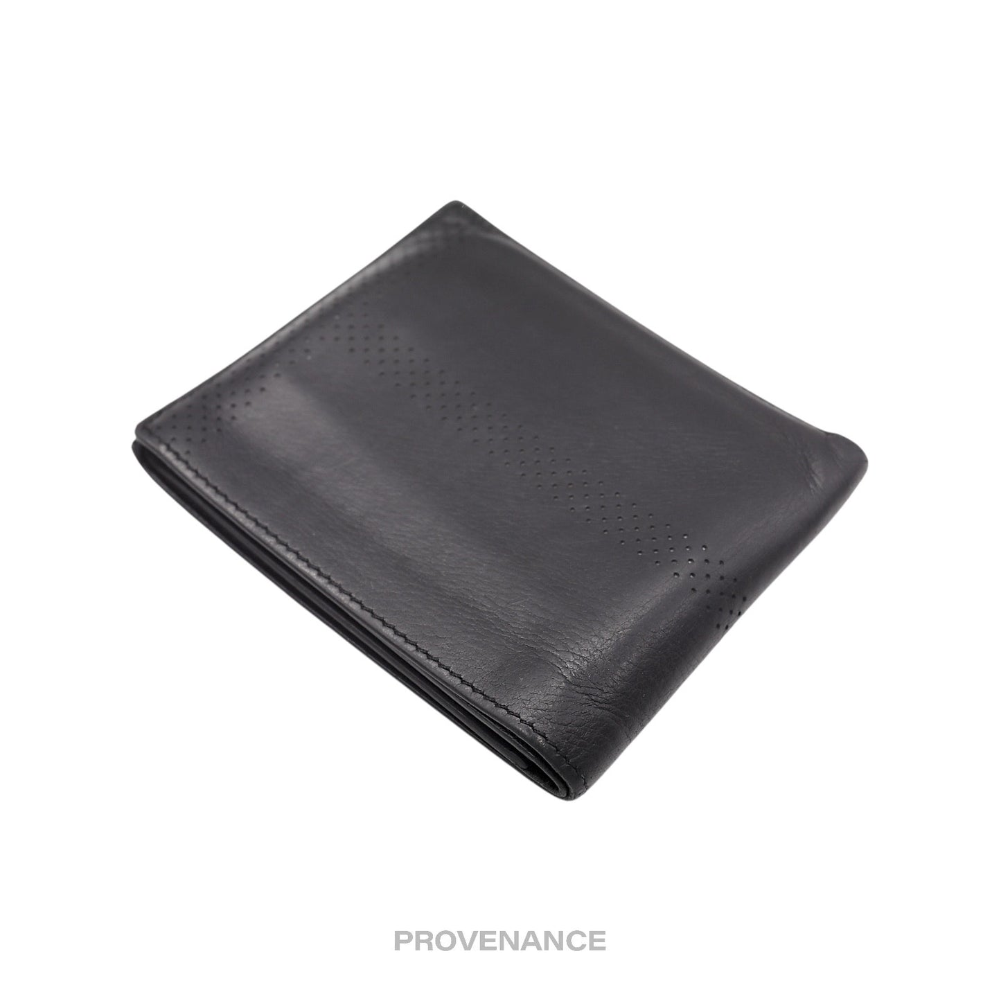 🔴 Hermès 8CC Bifold Wallet - Black Perforated H