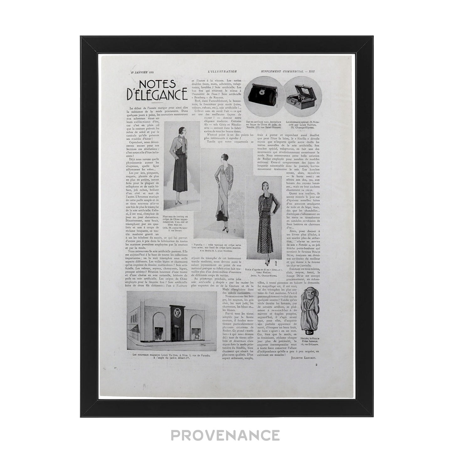 🔴 Louis Vuitton Antique Newsprint Ad - NOTES D'ELEGANCE ii