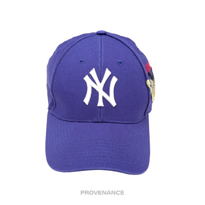 🔴 Gucci x NY Yankees Embroidered Hat Cap - Blue with Moth