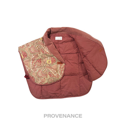 🔴 Celine Logo Padded Down Vest - Red Paisley