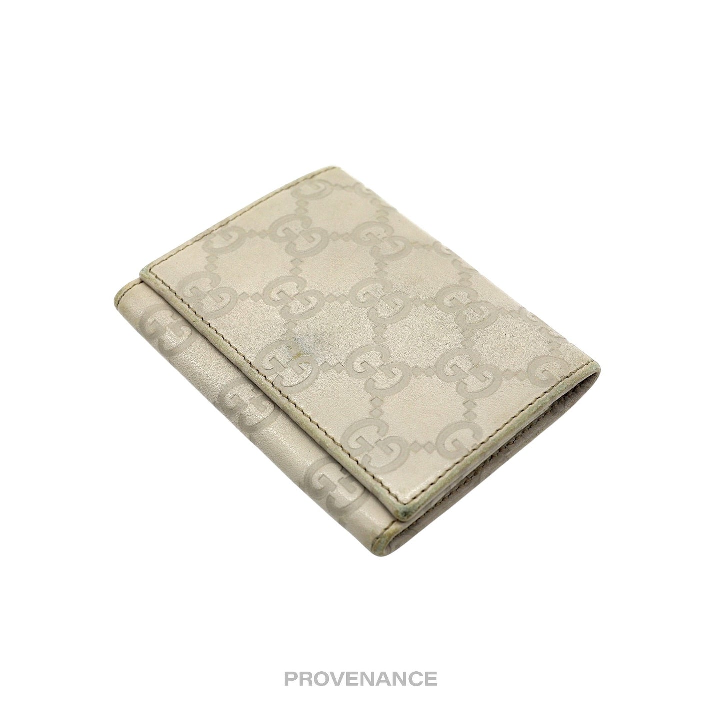 🔴 Gucci Card Wallet - Chalk Guccissima Leather