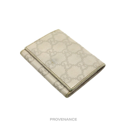 🔴 Gucci Card Wallet - Chalk Guccissima Leather