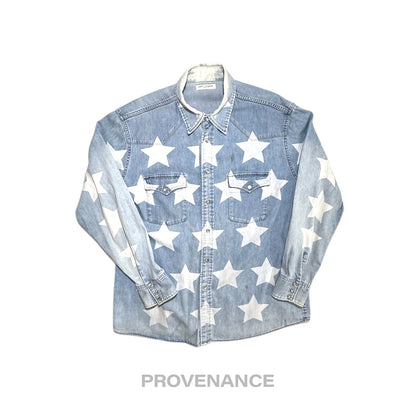 🔴 Saint Laurent Paris SLP Western Denim Shirt - Stars S