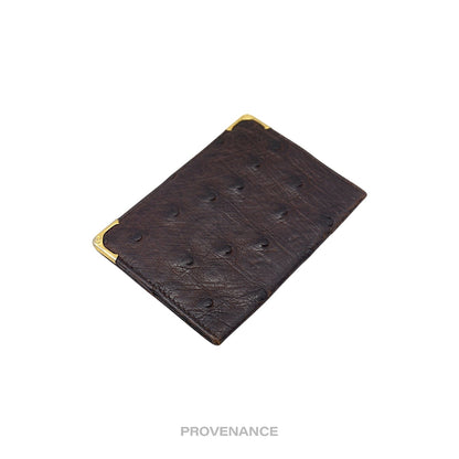 🔴 Gucci Pocket Organizer Wallet - Chocolate Ostrich Leather