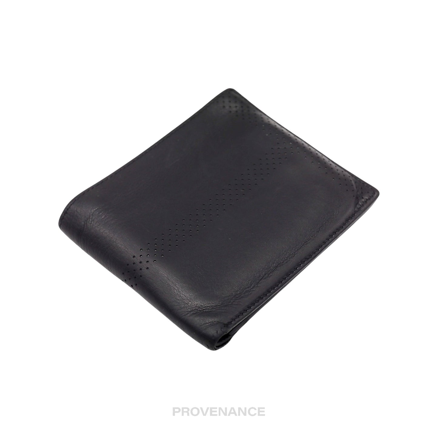 🔴 Hermès 8CC Bifold Wallet - Black Perforated H