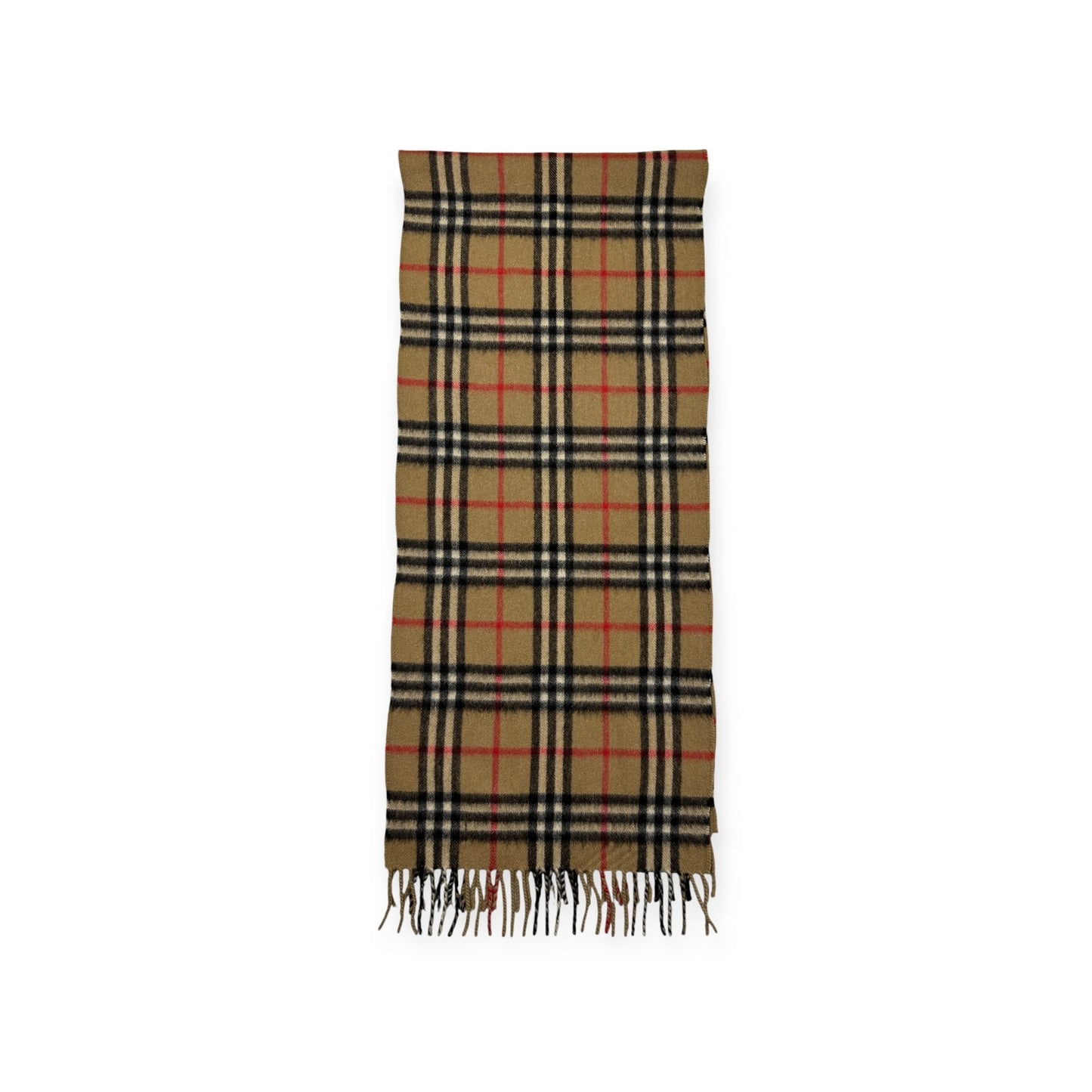 🔴 Vintage Burberrys Scarf Nova Check 100% Cashmere Camel