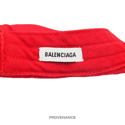 🔴 Balenciaga BB Embroidered Logo Cap - Red Black
