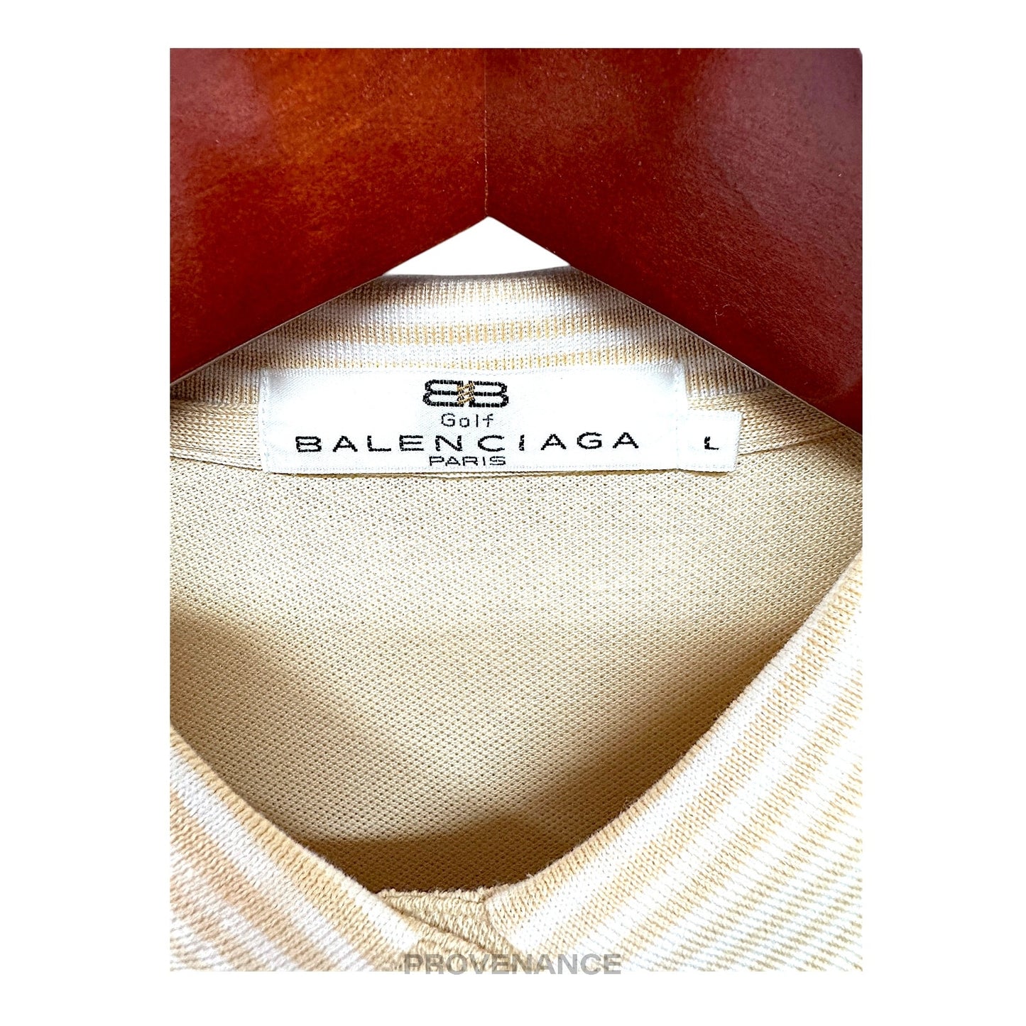 🔴 Balenciaga Golf Long Sleeve Polo Shirt - Sand L