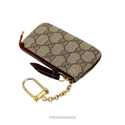 🔴 Gucci Key Pouch Cles - GG Supreme Brown