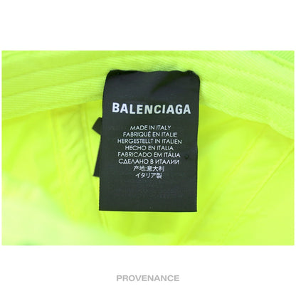 🔴 Balenciaga Soccer Crest Embroidered Logo Cap - Neon