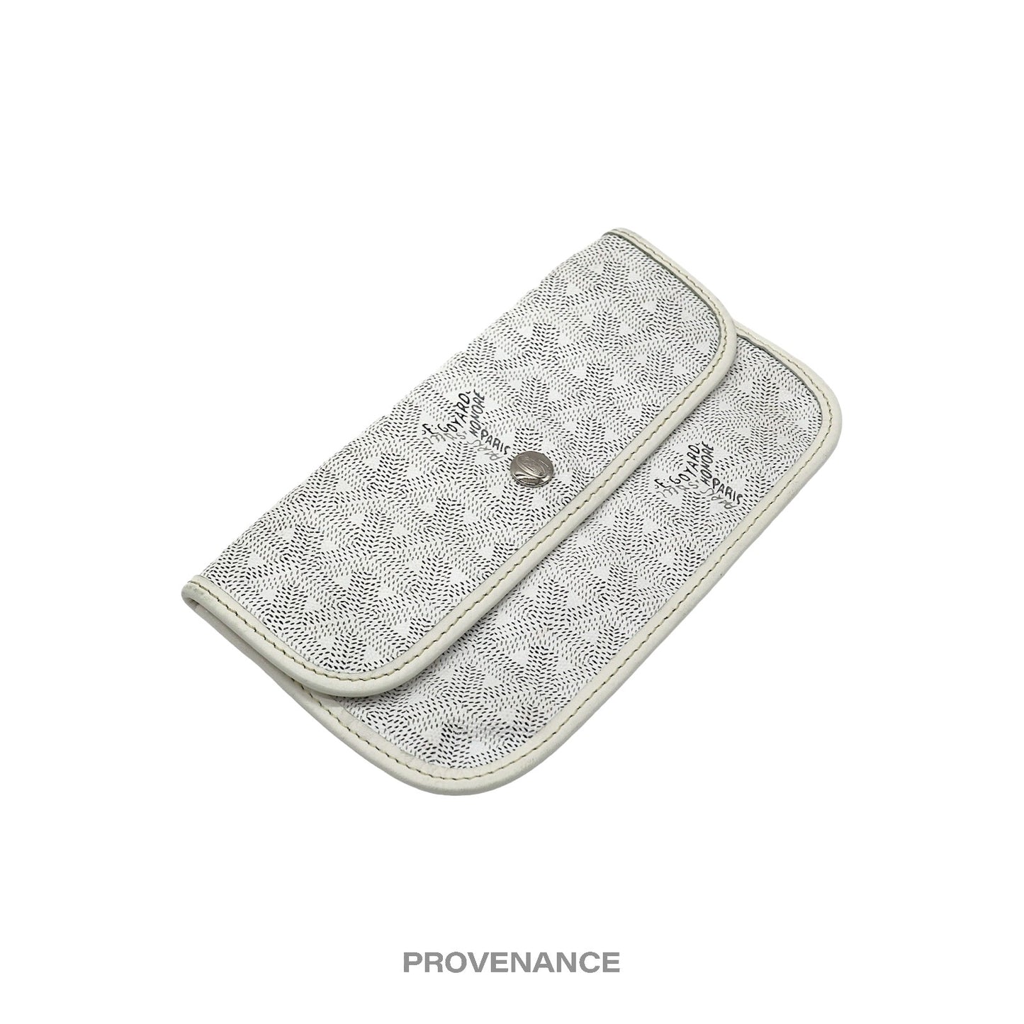 🔴 Goyard St. Louis Pouch Wallet - White Goyardine