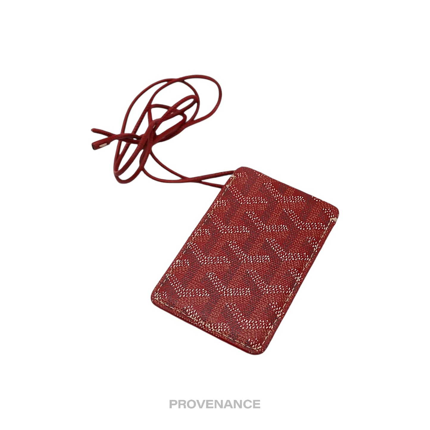 🔴 Goyard ID Lanyard Card Case - Red Goyardine