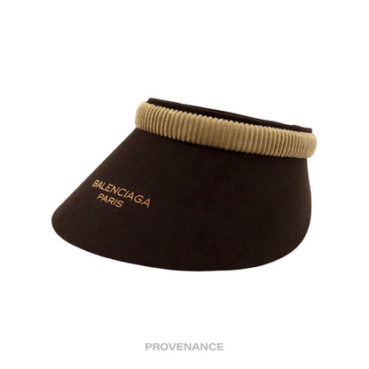 🔴 Balenciaga Chenille Visor - Dark Chocolate Brown