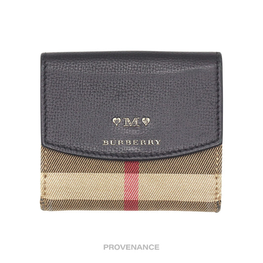 🔴 Burberry Trifold Snap Wallet - Nova Check Black