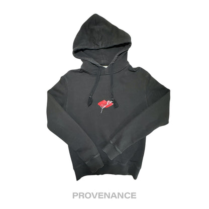 🔴 Saint Laurent Paris SLP Logo Hoodie Slow Kissing Black S