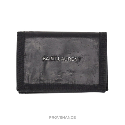 🔴 Saint Laurent Paris SLP Trifold Wallet - Black Technical
