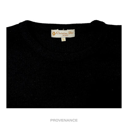 🔴 Christian Dior Sports Crewneck Wool Sweatshirt - Black L