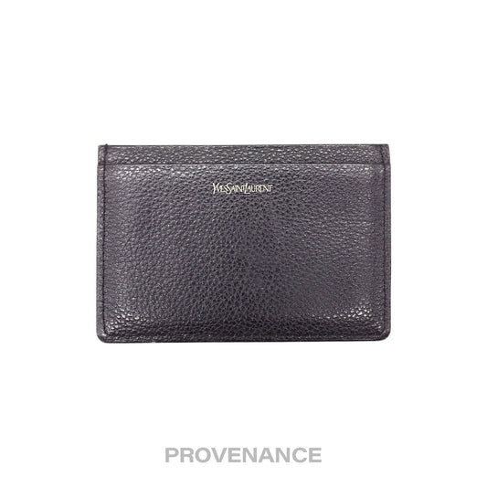 🔴 Saint Laurent Paris YSL Logo Card Holder Wallet - Black