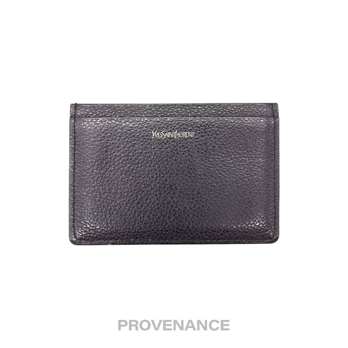 🔴 Saint Laurent Paris YSL Logo Card Holder Wallet - Black
