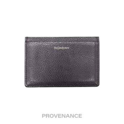 🔴 Saint Laurent Paris YSL Logo Card Holder Wallet - Black
