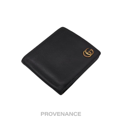 🔴 Gucci GG Marmont Bifold Wallet - Black Leather