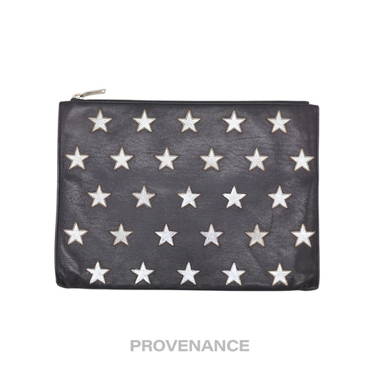 🔴 Saint Laurent Paris SLP Stars Zip Pochette Jour - Black