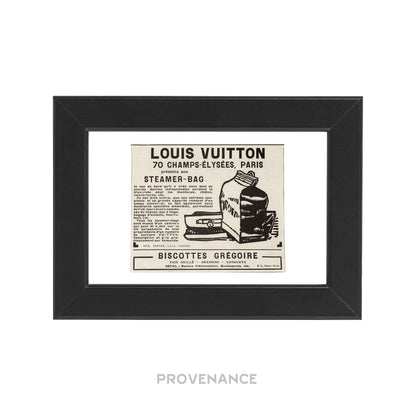 🔴 Louis Vuitton Antique Vintage Newsprint Ad - STEAMER-BAG