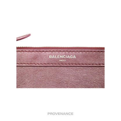 🔴 Balenciaga Zip Pouch Wallet - Bordeaux Leather