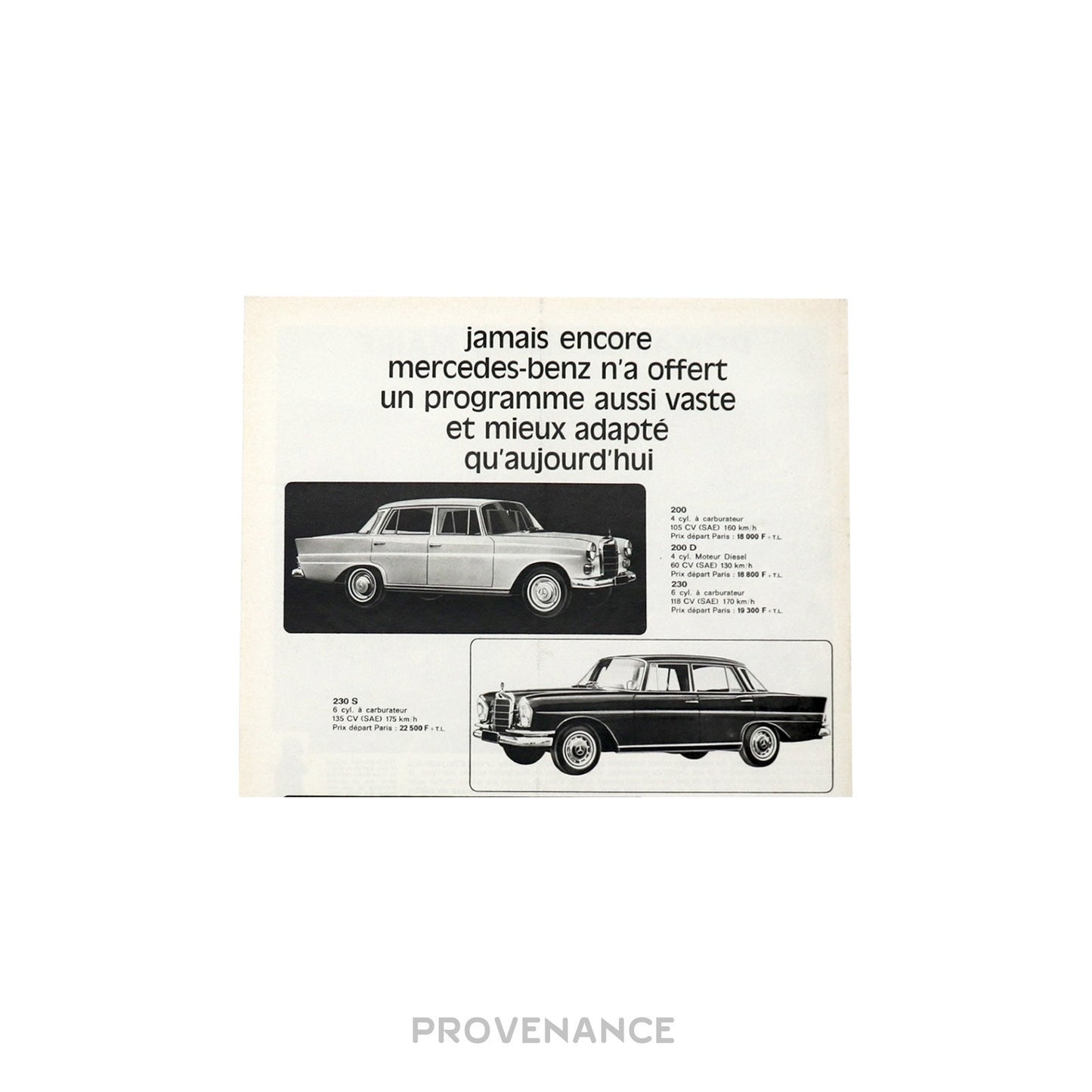 🔴 Mercedes-Benz Antique Vintage Newsprint Ad - Cars French