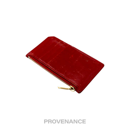 🔴 Saint Laurent Paris SLP Fragment Zip Card Wallet - Red