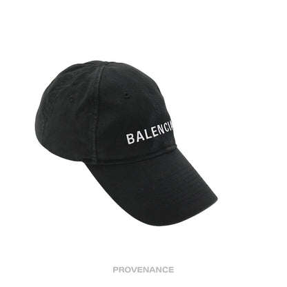 🔴  Balenciaga Embroidered Logo Cap - Washed Black