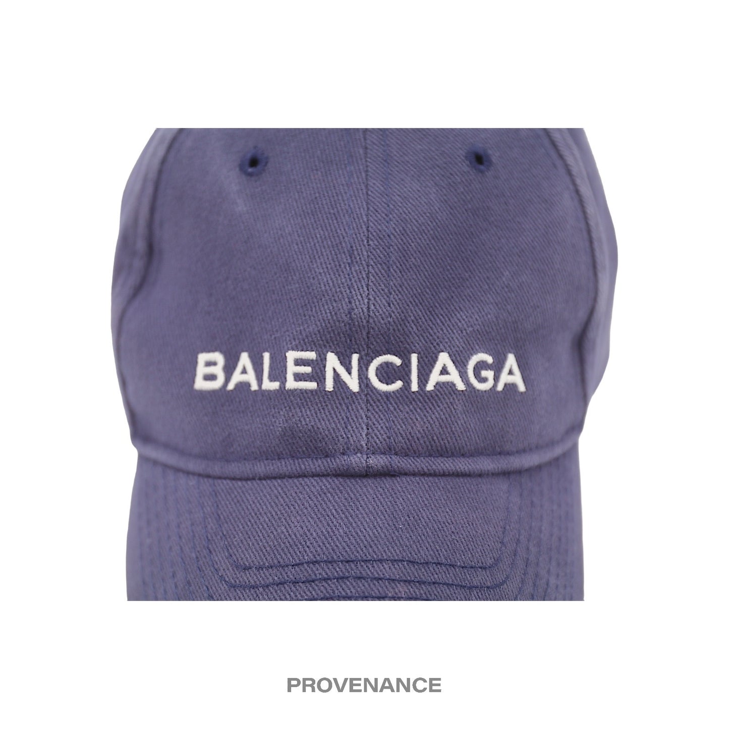 🔴 Balenciaga Embroidered Logo Cap - Washed Navy