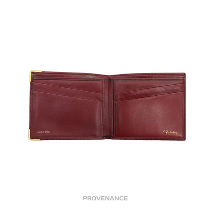 🔴 Givenchy Logo Bifold Wallet - Burgundy Leather