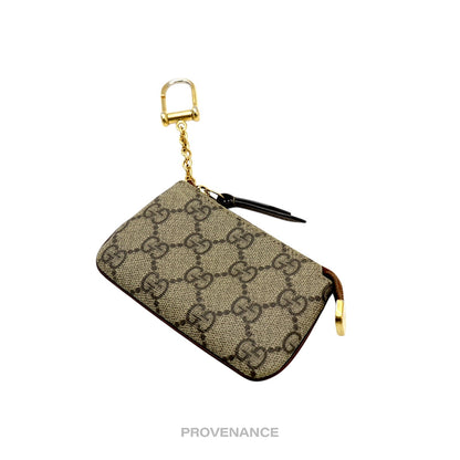 🔴 Gucci Key Pouch Cles - GG Supreme Brown